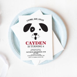 Dog zwarte en witte vlek Birthday Kaart