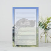 Dog zwemmen in water briefpapier (Staand voorkant)