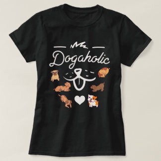 dogaholic T-shirt | hondenliefhebber paars T-shirt