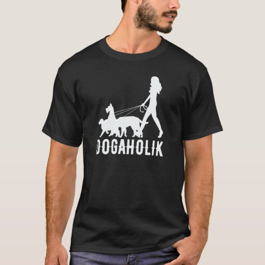 Dogaholic  Walking With Dog Costume T-shirt (Voorkant)