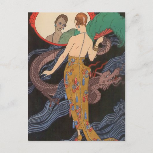 Dogaresse Evening Gown door George Barbier Briefkaart (Voorkant)