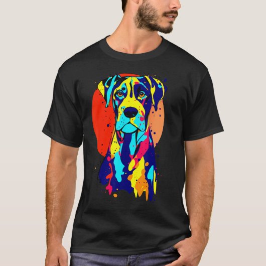 Dogbreed Great Dane Pop Colorful T-shirt (Voorkant)