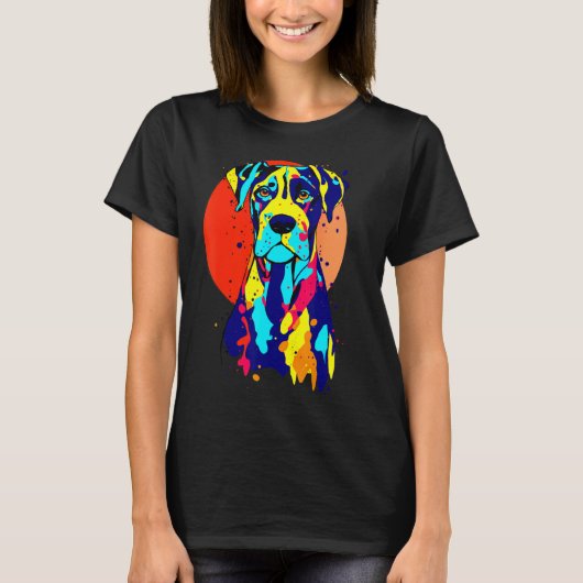 Dogbreed Great Dane Pop Colorful T-shirt (Voorkant)