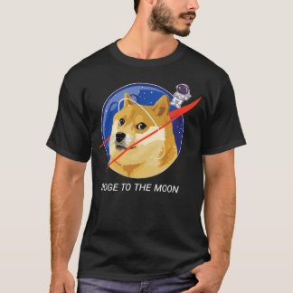 Doge aan de maan astronaut NASA Shibu Inu Meme Dog T-shirt