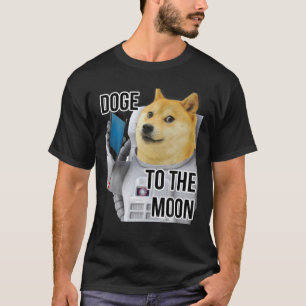 DOGE aan het Moon Crypto Coin Dog-thema T-shirt