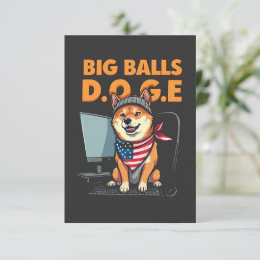 Doge afdeling van de overheid Efficiëntie Bedankkaart (Staand voorkant)