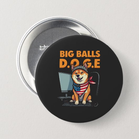 Doge afdeling van de overheid Efficiëntie Ronde Button 7,6 Cm (Voorkant /achterkant)