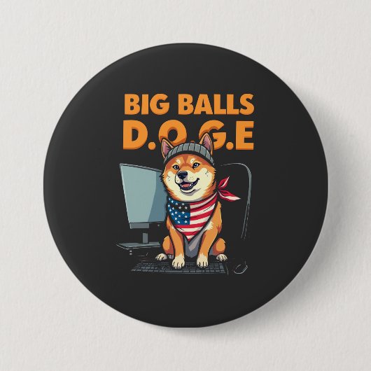 Doge afdeling van de overheid Efficiëntie Ronde Button 7,6 Cm (Voorkant)