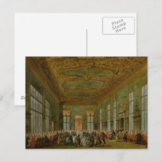 Doge Alvise Mocenigo IV Geeft een banket Briefkaart (Voorkant / Achterkant)