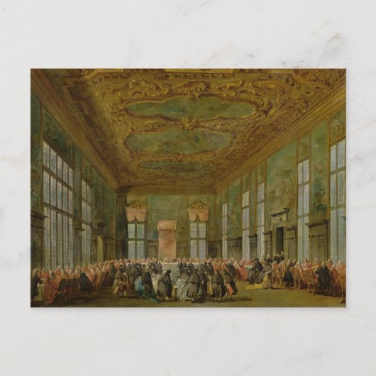 Doge Alvise Mocenigo IV Geeft een banket Briefkaart (Voorkant)