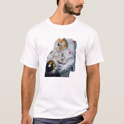 Doge Astronaut naar de maan T-shirt (Voorkant)