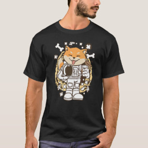 Doge Astronaut Shiba in de maan Buitenruimte A T-shirt