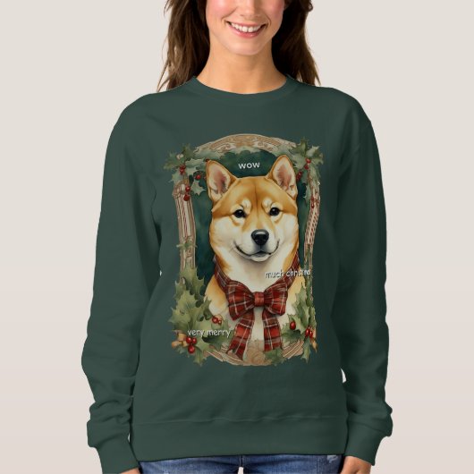 Doge Christmas Sweatshirt (Shiba Inu) (Voorkant)