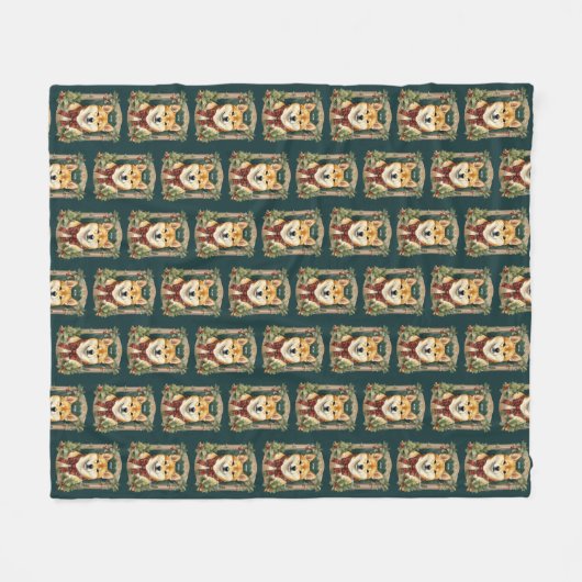 Doge Christmas Wow Fleece Deken (Voorkant (Horizontaal))