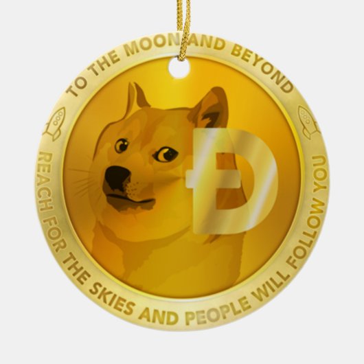 Doge Coin Circle Hanging Ornament (Voorkant)
