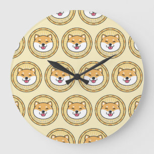 Doge Coin: Crypto valuta achtergrond Grote Klok