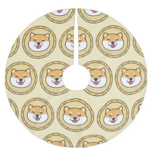 Doge Coin: Crypto valuta achtergrond Kerstboom Rok