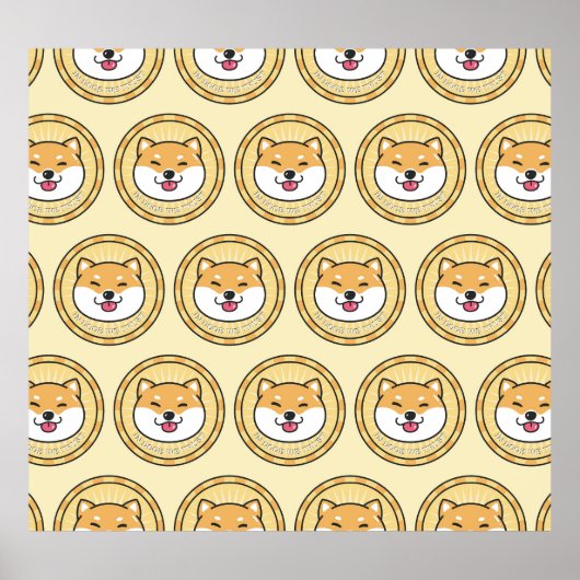Doge Coin: Crypto valuta achtergrond Poster (Voorkant)