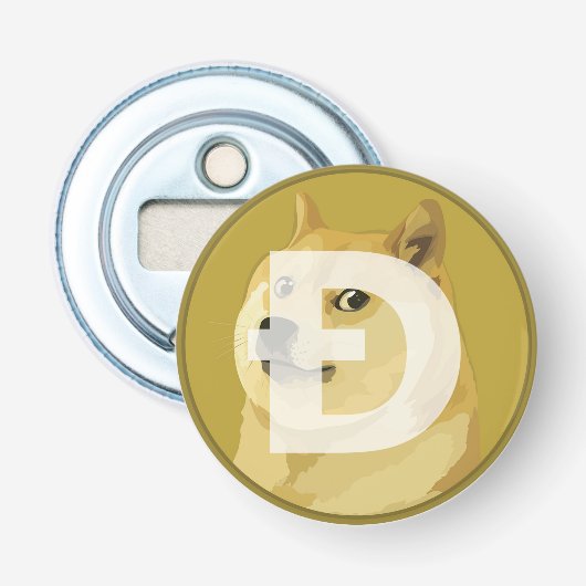 Doge Coin (DOGE) Button Flesopener (Voorkant)