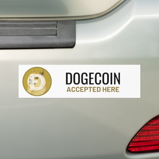 Doge Coin geaccepteerd in venster Sticker Decal (Op auto)
