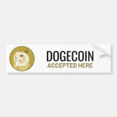 Doge Coin geaccepteerd in venster Sticker Decal (Voorkant)