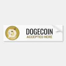 Doge Coin geaccepteerd in venster Sticker Decal