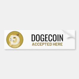Doge Coin geaccepteerd in venster Sticker Decal