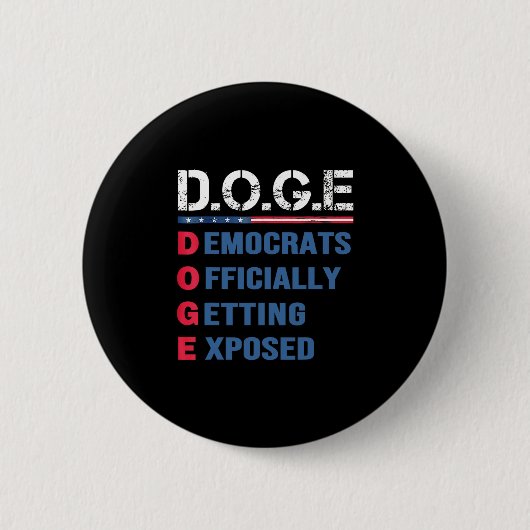 Doge D.o.g.e Afdeling Overheids Efficiëntie M Ronde Button 5,7 Cm (Voorkant)