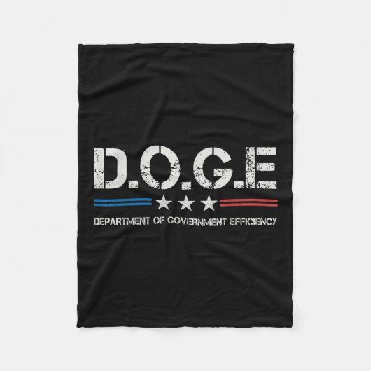 Doge d.o.g.e. Department of Government Efficiency Fleece Deken (Voorkant)
