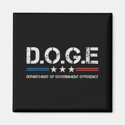 Doge d.o.g.e. Department of Government Efficiency Magneet (Voorkant)