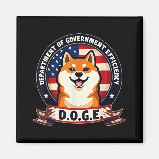Doge d.o.g.e. Department of Government Efficiency Magneet (Voorkant)