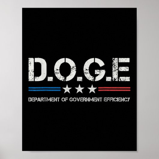 Doge d.o.g.e. Department of Government Efficiency Poster (Voorkant)