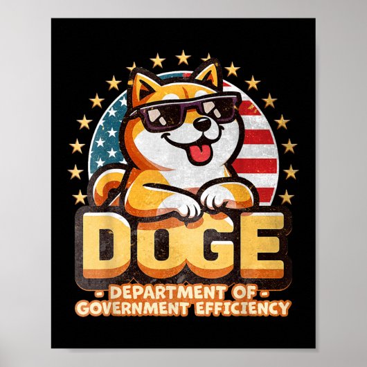 Doge d.o.g.e. Department of Government Efficiency Poster (Voorkant)