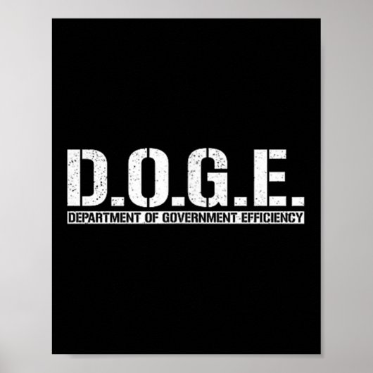 Doge d.o.g.e. Department of Government Efficiency Poster (Voorkant)