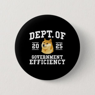 Doge d.o.g.e. Department of Government Efficiency Ronde Button 5,7 Cm