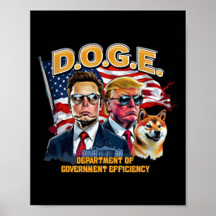Doge D.O.G.E. maakt Amerika weer efficiënt Trump D Poster