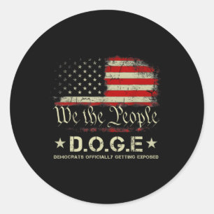 Doge Democraten krijgen Trump 20 officieel onthuld Ronde Sticker