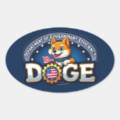 DOGE Department of Government Efficiency Ovale Sticker (Voorkant)