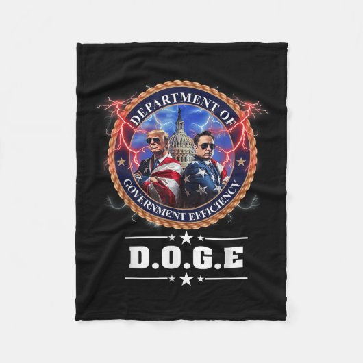 Doge Department of Government Efficiency Trump 47T Fleece Deken (Voorkant)