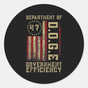 Doge Department of Government Efficiency U Ronde Sticker
