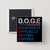 DOGE Department of Government Efficiency Vierkante Button 5,1 Cm (Voorkant /achterkant)