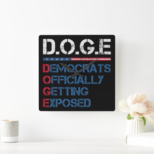 DOGE Department of Government Efficiency Vierkante Klok (Huis)