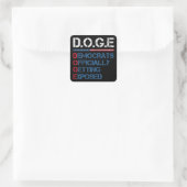 DOGE Department of Government Efficiency Vierkante Sticker (Tas)