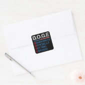DOGE Department of Government Efficiency Vierkante Sticker (Envelop)