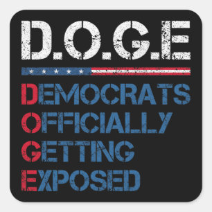 DOGE Department of Government Efficiency Vierkante Sticker
