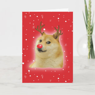Doge Dogright Doggo Dog Kerst Meme Kaart rood