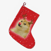 Doge Dogright Doggo Dog kerstkaart rood Grote Kerstsok (Voorkant (Hangend))