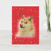 Doge Dogright Doggo Dog kerstmis Kaart red (Voorkant)