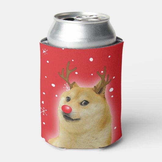 Doge Dogright Doggo Dog kerstmis Kaart red Blikjeskoeler (Blikje Voorkant)