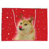 Doge Dogright Doggo Dog kerstmis Kaart red Groot Cadeauzakje (Achterkant)